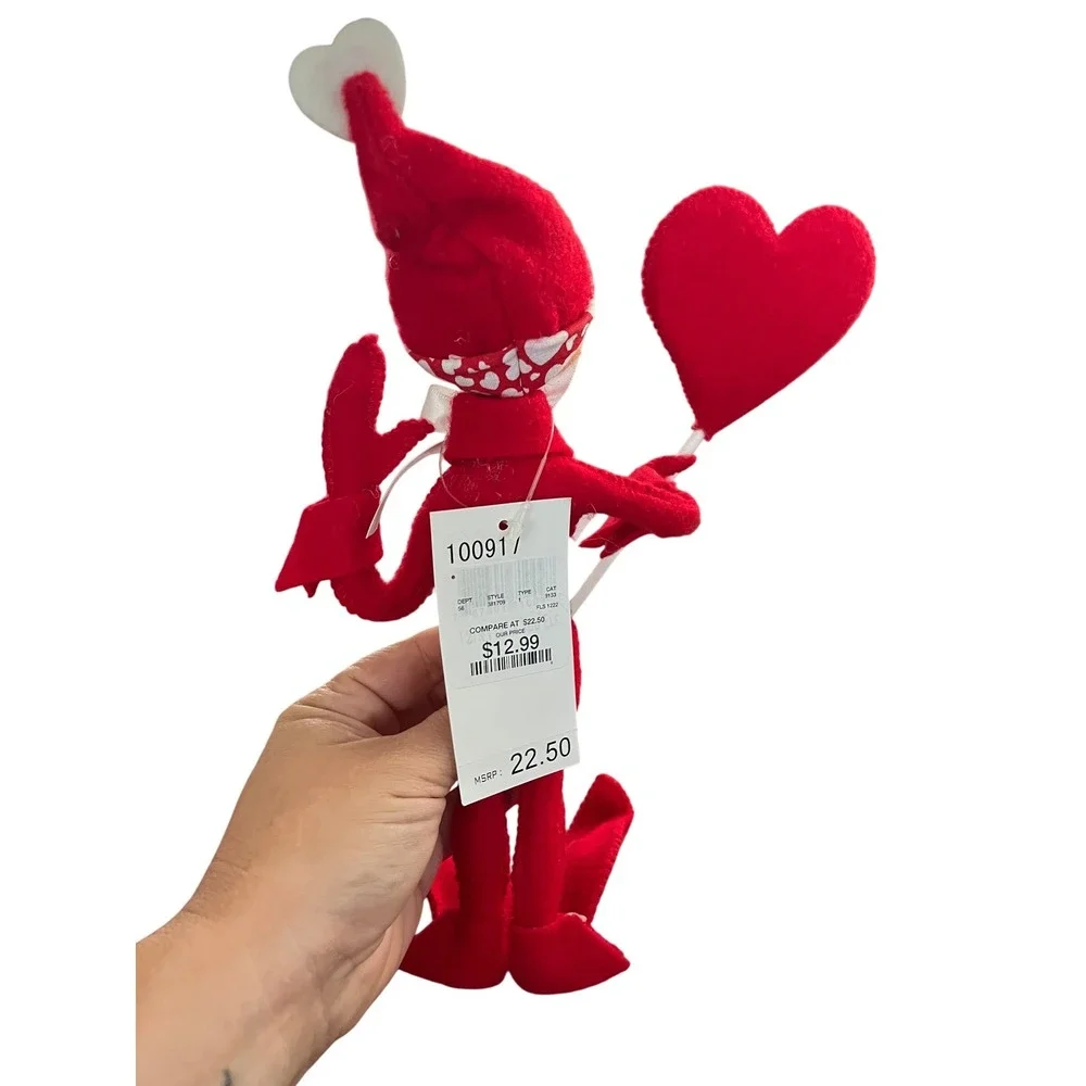 Annalee Valentine Elf Red Felt Doll I Love You Heart Sign 9 inch 100917 NWT‎